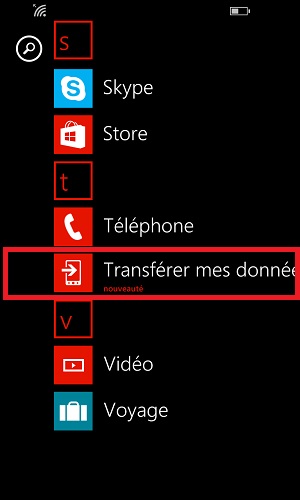 Transférer ses données Lumia