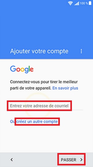 Activation Sony compte google gmail