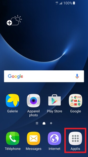 Personnaliser Samsung android 7.0 applis