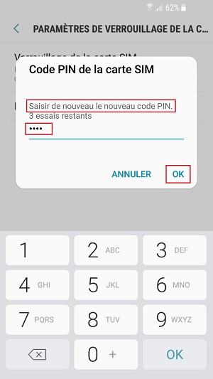 contact code pin ecran verrouillage Samsung (android 7.0) nouveau code pin