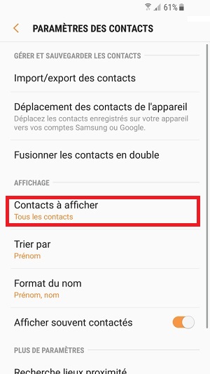 contact code pin ecran verrouillage Samsung (android 7.0)