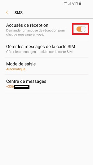 SMS Samsung android 7 nougat accuses de réception