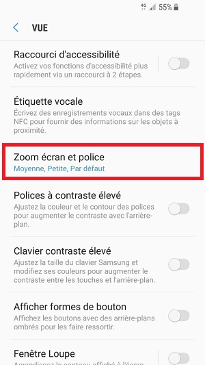 Personnaliser Samsung android 7.0 police ecriture