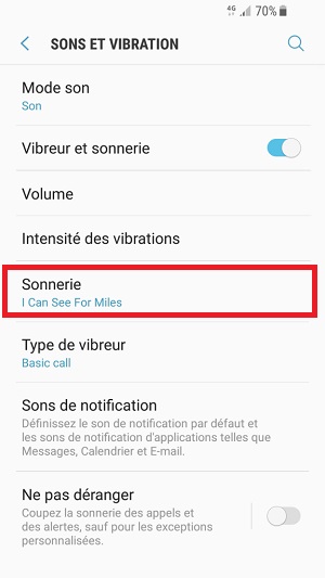 Personnaliser Samsung android 7.0 sonnerie