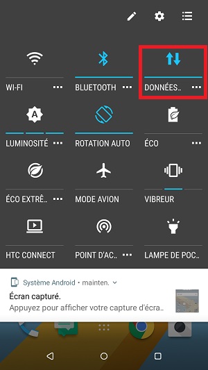 MMS HTC android 7 données mobiles