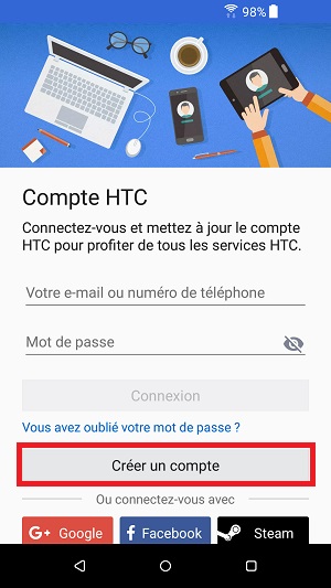 compte HTC