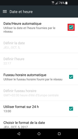 SMS HTC android 7 date et heure