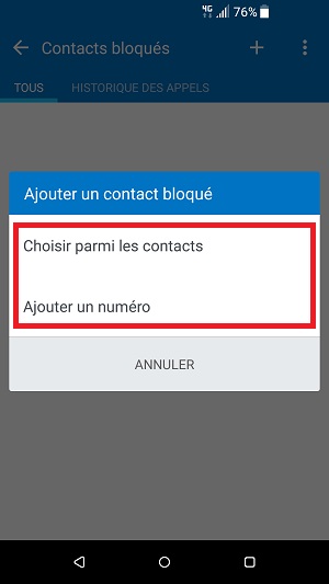 SMS HTC android 7 bloqués contacts