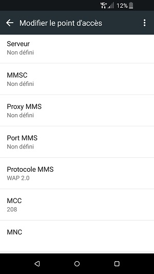 MMS HTC android 7 configurer APN MMS