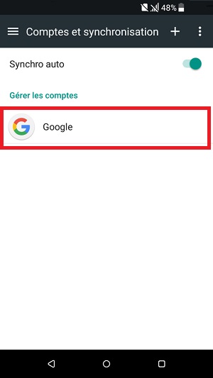 compte Google HTC