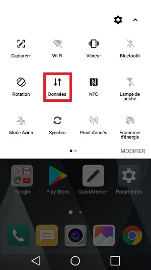 MMS LG android 7 données mobiles