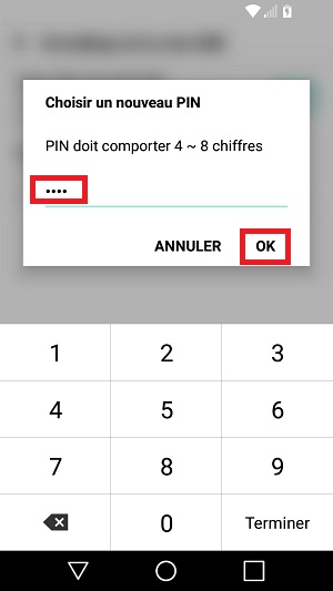 contact code pin ecran verrouillage LG android 7