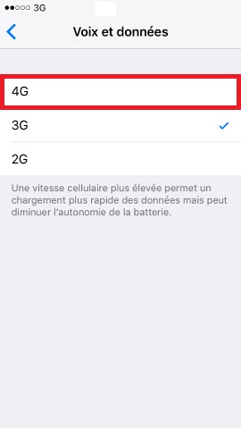 Iphone IOS 9 données cellulaires