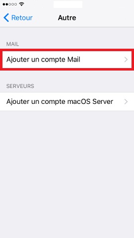 iPhone IOS 10 reglages mail ajouter un compte 2