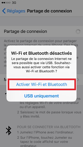 iphone partage de connexion 2