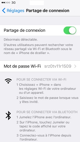 iphone partage de connexion 3