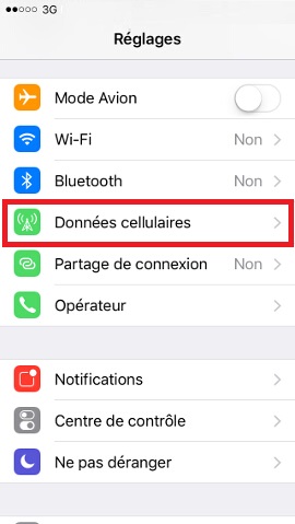Iphone IOS 9 données cellulaires