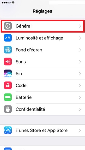 Iphone IOS 10 général réinitialiser