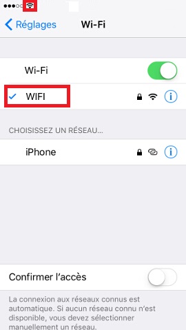 Iphone IOS 10 mot de passe wifi