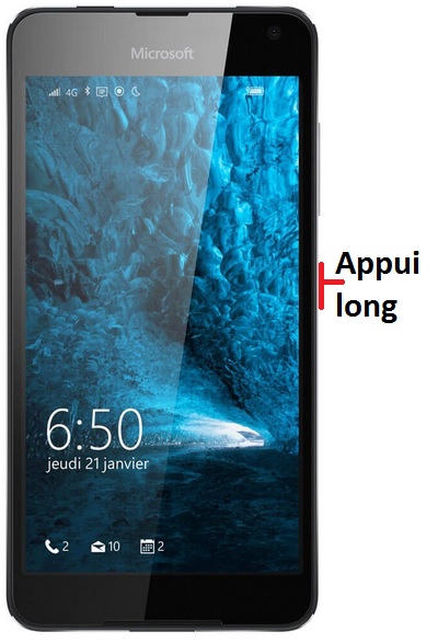 éteindre Lumia 650