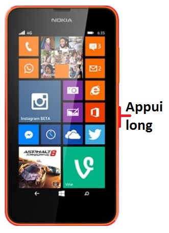 éteindre Lumia 635