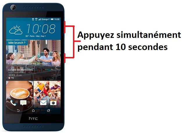 éteindre HTC Desire 626