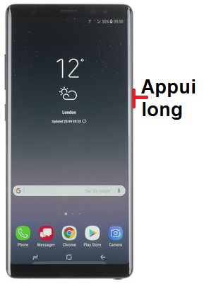 éteindre Samsung Note 8