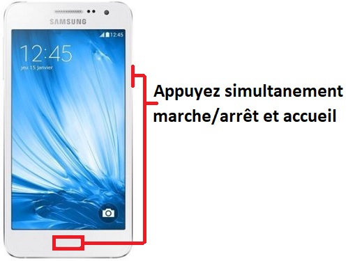 capture d'écran Samsung