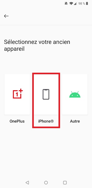 OnePlus transfert