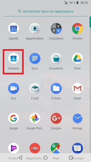 contacts Samsung android 8.1
