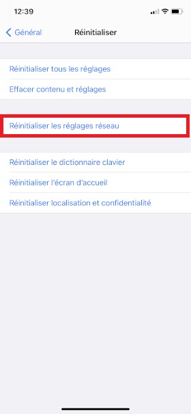 Réseaux iPhone 12 Pro