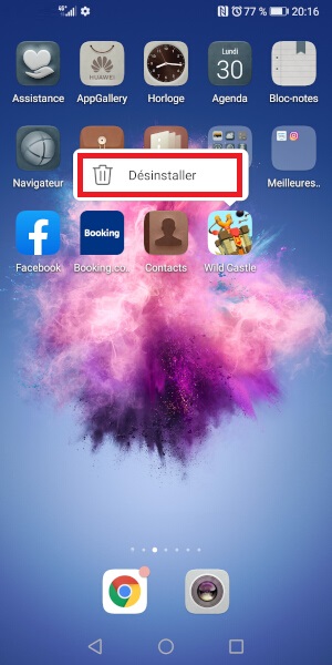 supprimer application Honor View 30