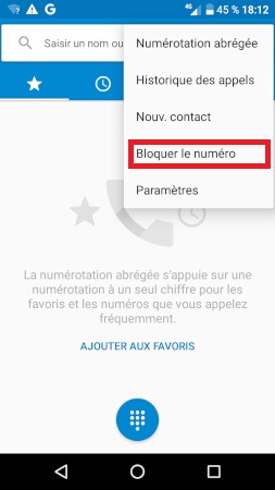 bloquer numéro Alcatel A3