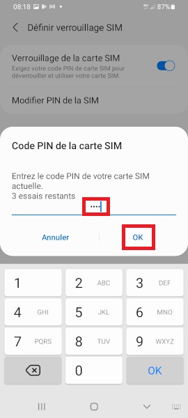 code PIN Samsung Galaxy S21