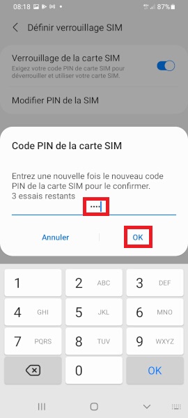 code PIN Samsung Galaxy A32