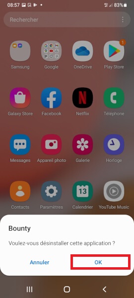 supprimer application Samsung Galaxy A52