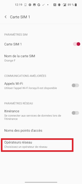 réseaux OnePlus 9