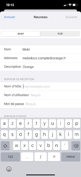 iOS15 email manuellement