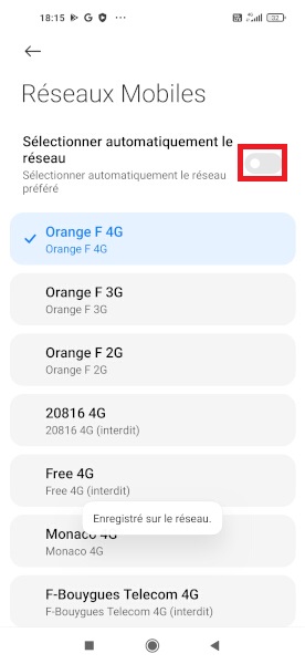 Réseaux Xiaomi Redmi 10