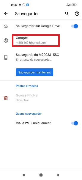 xiaomi sauvegarde