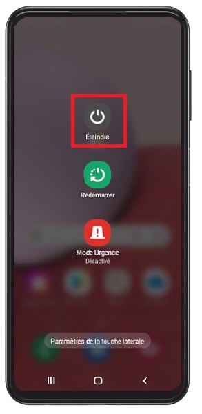 Samsung Galaxy A13 eteindre