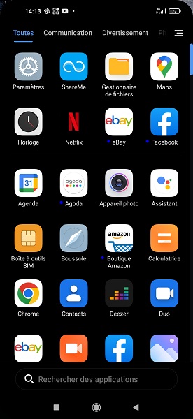 Xiaomi ecran accueil