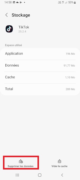 Samsung Galaxy Z Flip 3 application supprimer données