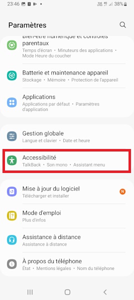 Samsung accessibilité