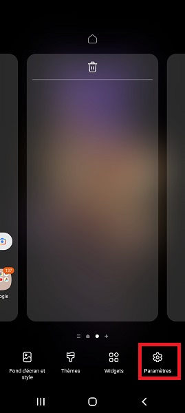 accueil Samsung applications paramètres