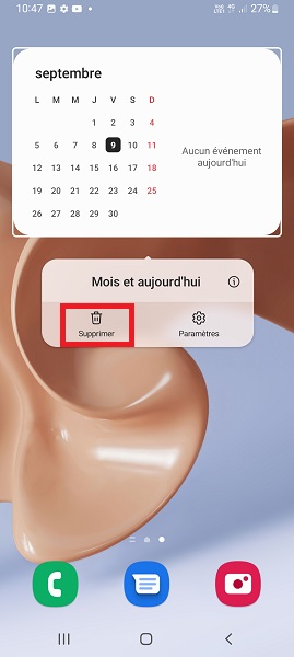 Samsung widgets supprimer